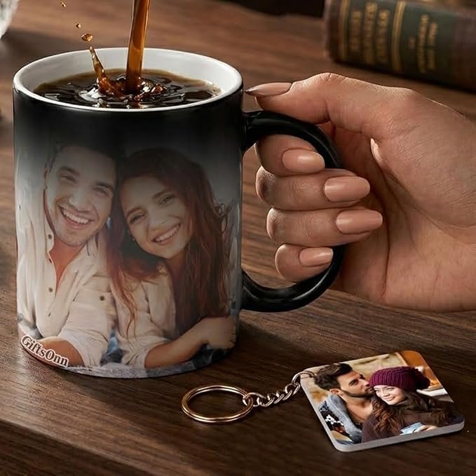 Personalized Black Magic Mug – Custom Photo & Name - Image 2