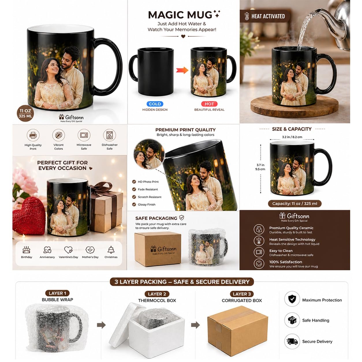 Personalized Black Magic Mug – Custom Photo & Name - Image 4